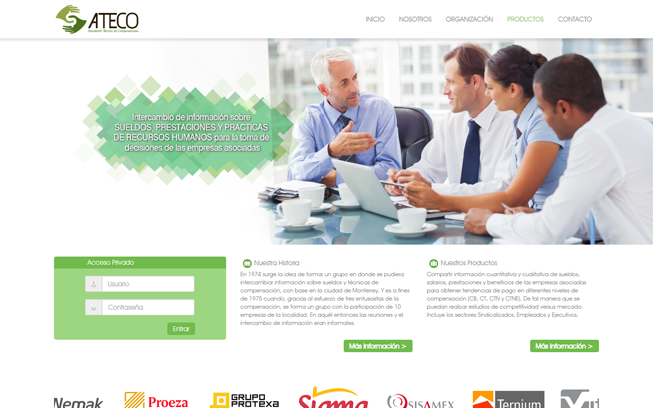 Página Web Responsiva para Ateco Desktop